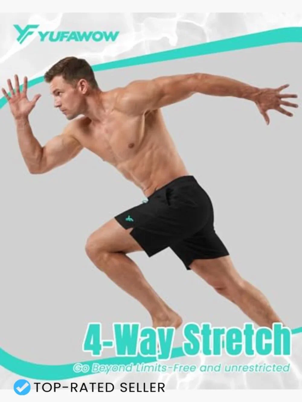 Men's 7 Inch Swim Trunks with Mesh Lining Quick Dry Pockets Athletic Fit Shorts